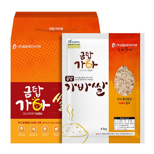 [금탑가바쌀] 유기농 금탑 가바쌀 4kg _선물박스