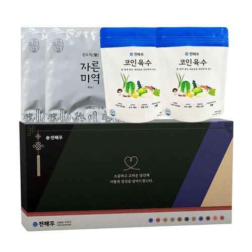 천해무 자른미역 30g 2봉 + 코인육수 40g 2봉