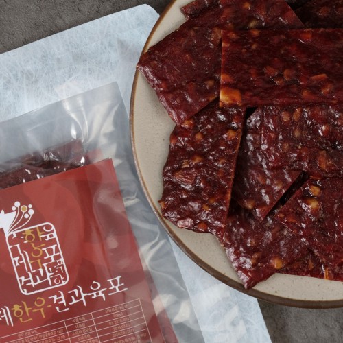한우 부드러운 수제 견과 육포 30g 3팩*5ea