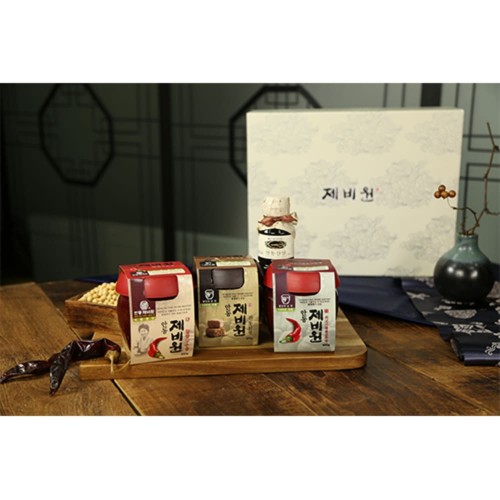 안동제비원선물세트 13호 전통된장(480g) + 찹쌀고추장(480g) + 쇠고기볶음고추장(480g) +전통간장 (270ml)