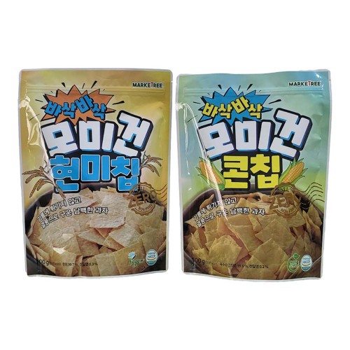 2+2 기름제로 열풍으로 구운 저지방 건강스낵 모미건칩 현미칩 옥수수콘칩 100gx4 (현미4봉/콘4봉/현미2봉+콘2봉 택1)