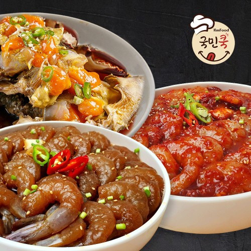 국민쿡 게장&새우장 세트 (알배기간장게장 1.7kg + 간장새우장 350g + 양념새우장 350g)