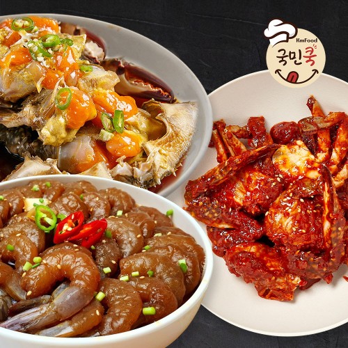 국민쿡 게장&새우장 세트 (알배기간장게장 1.7kg + 생양념게장 1.5kg + 간장새우장 350g)