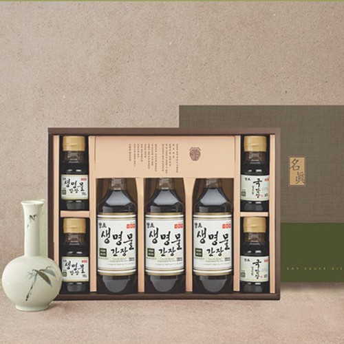 신앙촌 명진 1호 /생명물간장 500mL×3,테이블간장 120mL×2,테이블국간장 120mL×2