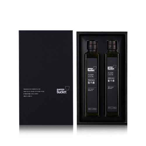 쿠엔즈버킷 저온압착 프리미엄 참기름.들기름 200ml 세트