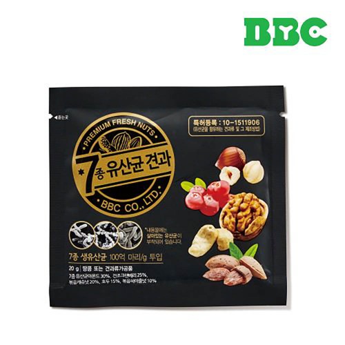 [비비씨] 7종 유산균 하루견과 한줌견과 오리지널 벌크형100봉