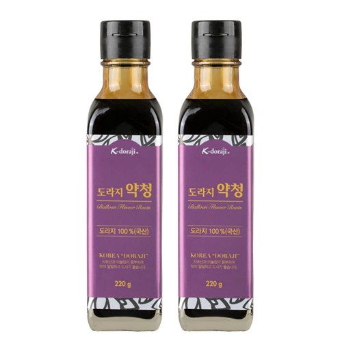 [황초원] 도라지 100% 도라지 약청 220g X 2병 (선물포장무료제공)