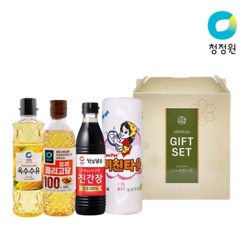 청정원 명절세트C (옥수수유500ml 1개,요리올리고당700g 1개,진간장500ml 1개,키친타올)