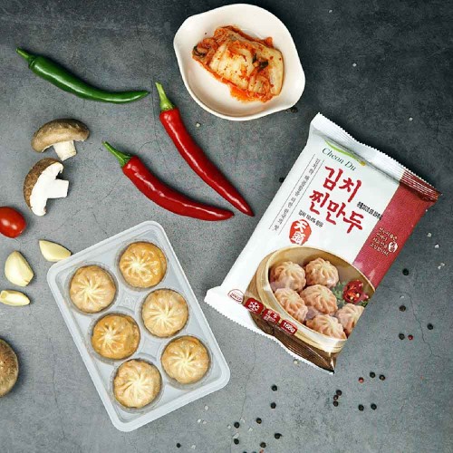 천두식품 풀잎마켓 김치찐만두168g(5봉) 전자레인지용