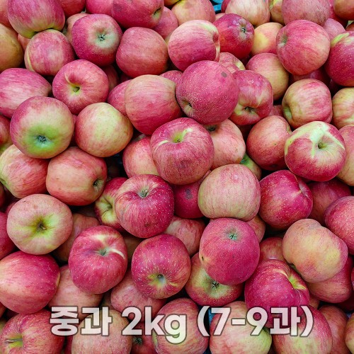 경북 가정용 홍로사과 중과 2kg (7-9과)