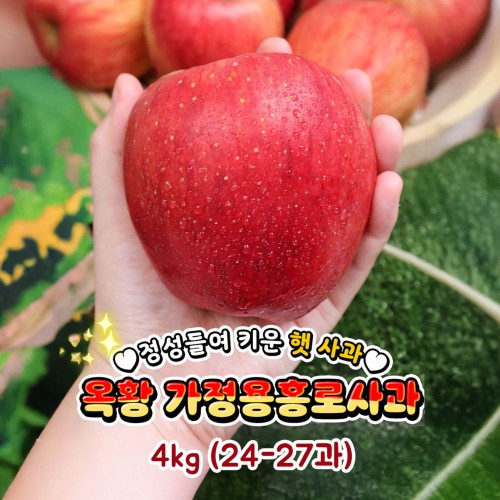 [제철과일] 가정용 옥황 홍로사과 4kg (24-27과)