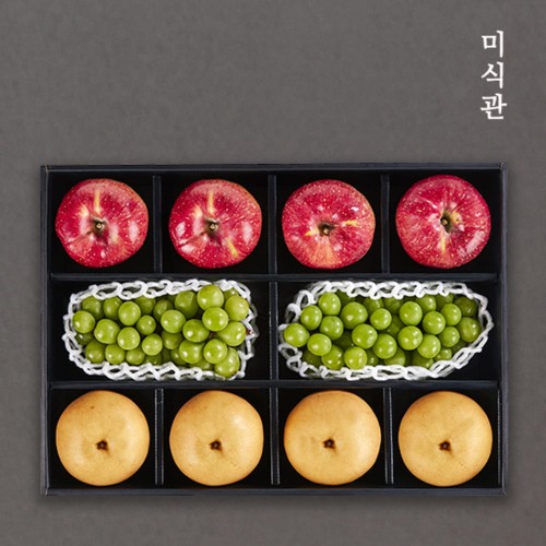 [미식관] 스페셜 과일혼합세트 1호(사과400g*4과+배 620g*4과+샤인2수 1.3kg)총 5.4kg내외
