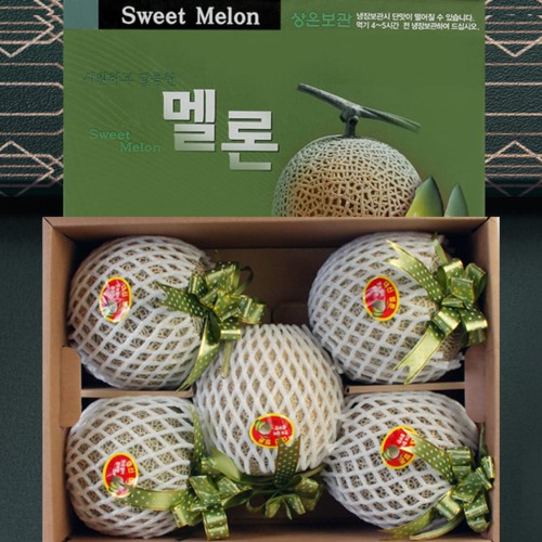 [더기다림과일] 리본메론 선물세트 2호 8kg(5~6수)