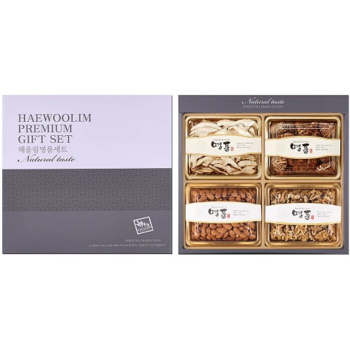 [해울림] 특별한 버섯 선물세트 3호(표고슬라이스 35g / 화고 40g / 호 두 200g / 아몬드 300g)