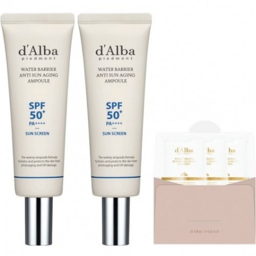 달바 워터 베리어 안티 선 에이징 앰플 50ml x 2p + 세럼 클렌저 3ml x 3p 세트, 1개